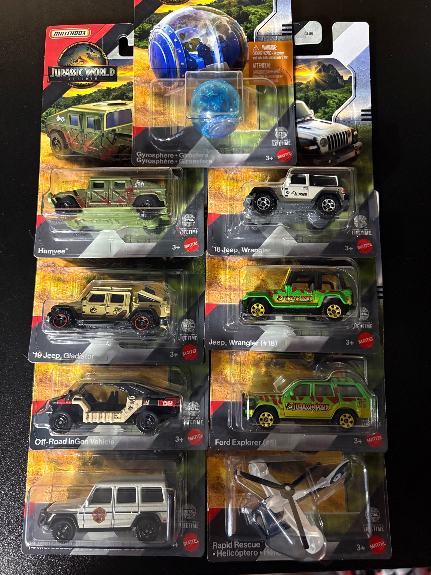 2025 Matchbox Jurassic World Rebirth - Mix 1 Complete Set of 9
