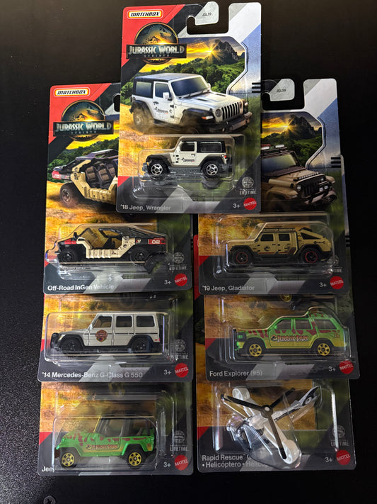 2025 Matchbox Jurassic World Rebirth - Mix 1 Lot Of 7