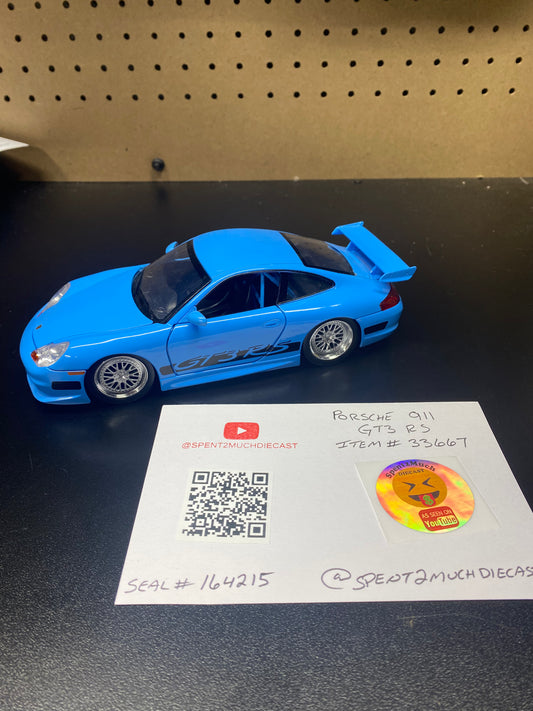 Porsche 911 GT3 RS (Blue) Jada Toys - Fast & Furious (LOOSE)